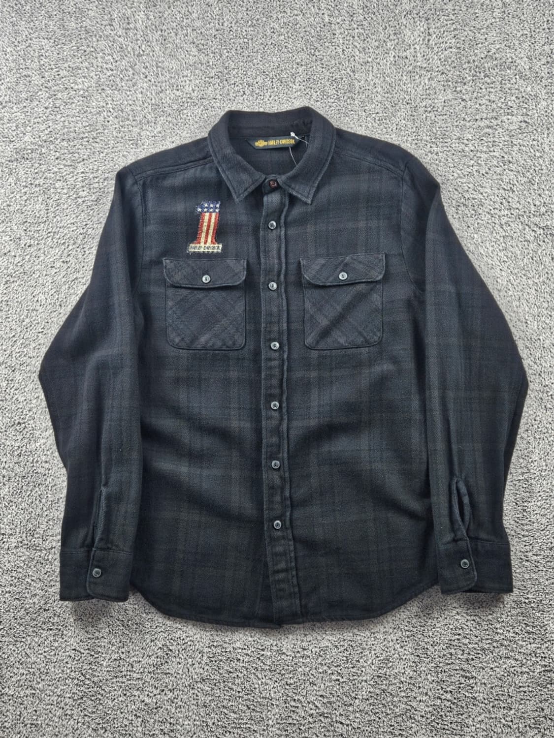 할리데이비슨 이글 체크 포켓 바이커 셔츠 ( M ) / 9367 상품이미지2