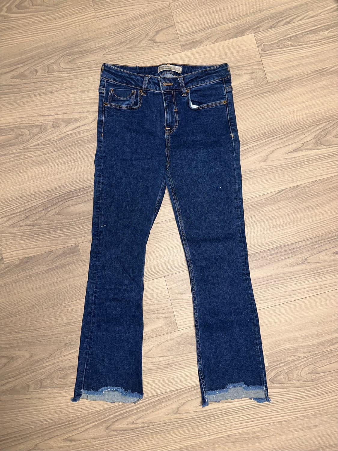 스키니진 세미부츠컷 언발란스 진청바지  상품이미지1