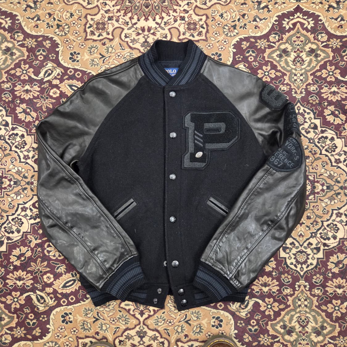 폴로 레터맨 울레더 바시티 자켓  상품이미지1