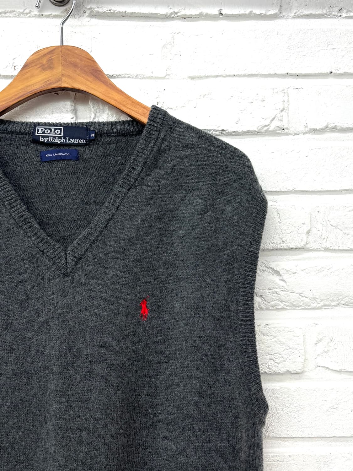 폴로 차콜 울니트조끼 상품이미지4