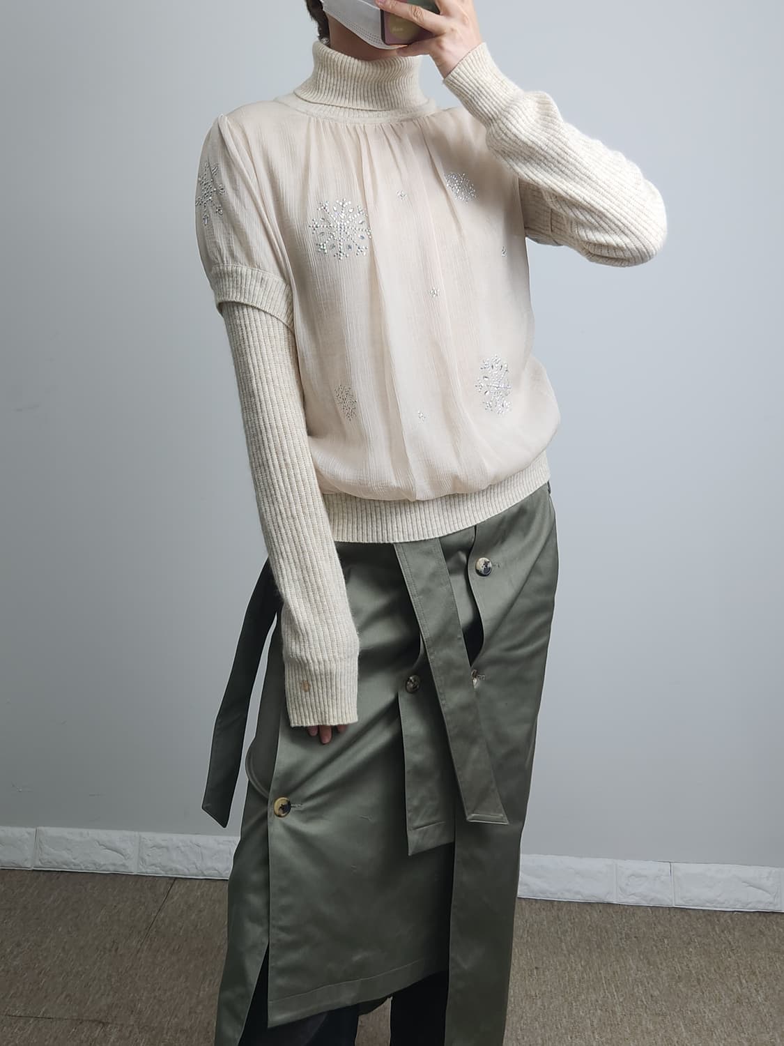 눈꽃 레이어드 니트탑 상품이미지4