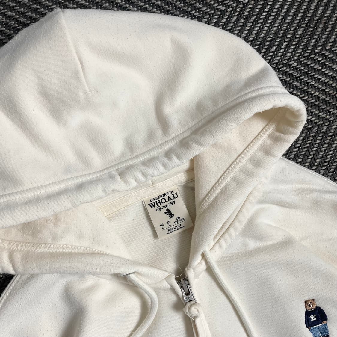 후아유 자수 아이보리 박시핏 후드집업y 4905 상품이미지5