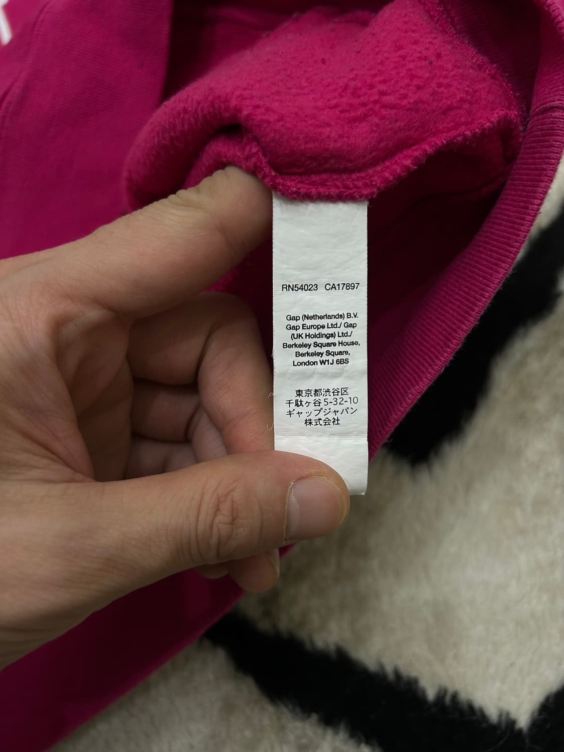 [XS]GAP 로고 후드/핑크/기모 상품이미지6