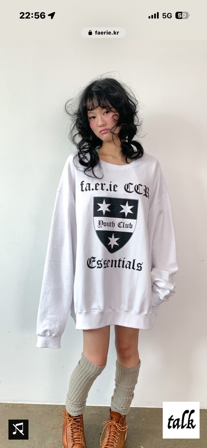 샵페어리 oversized college sweat (white) 상품이미지2