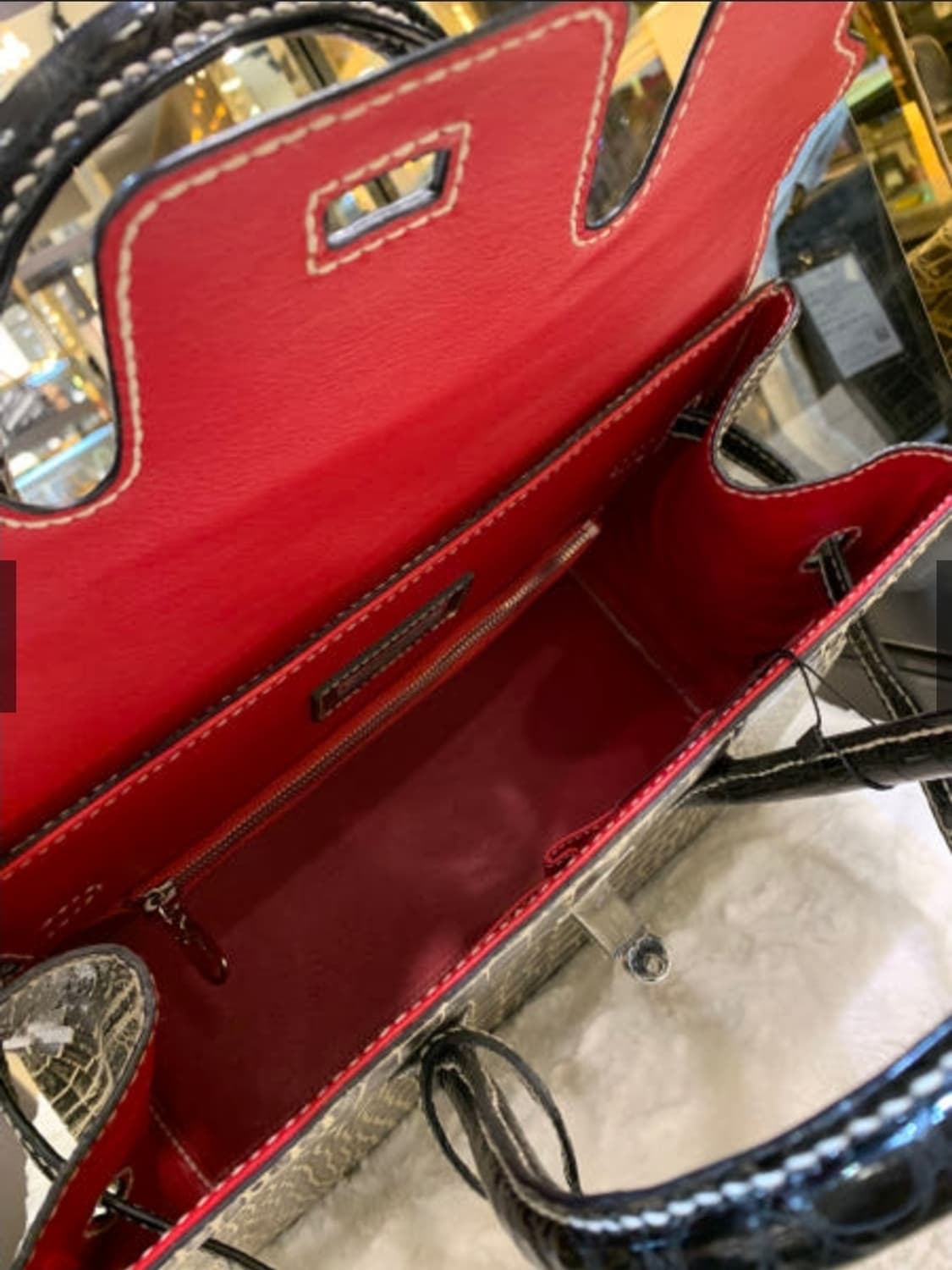 호미가 악어가죽 켈리 36백 은장 토트백 상품이미지6