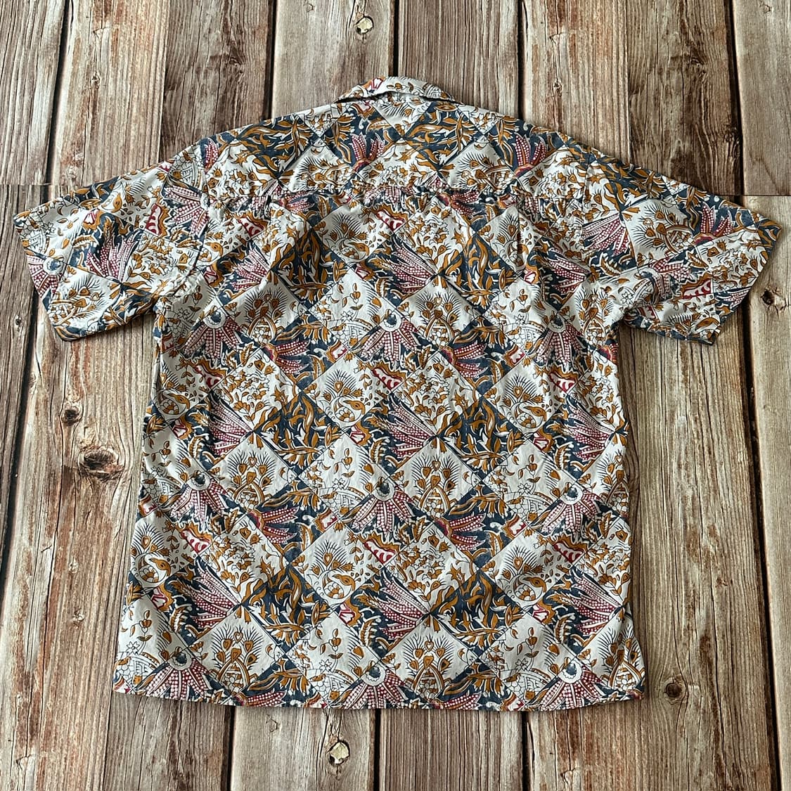 짓먼 브로스 40주년 해초 문양 오픈 칼라 셔츠 M 사이즈 상품이미지2