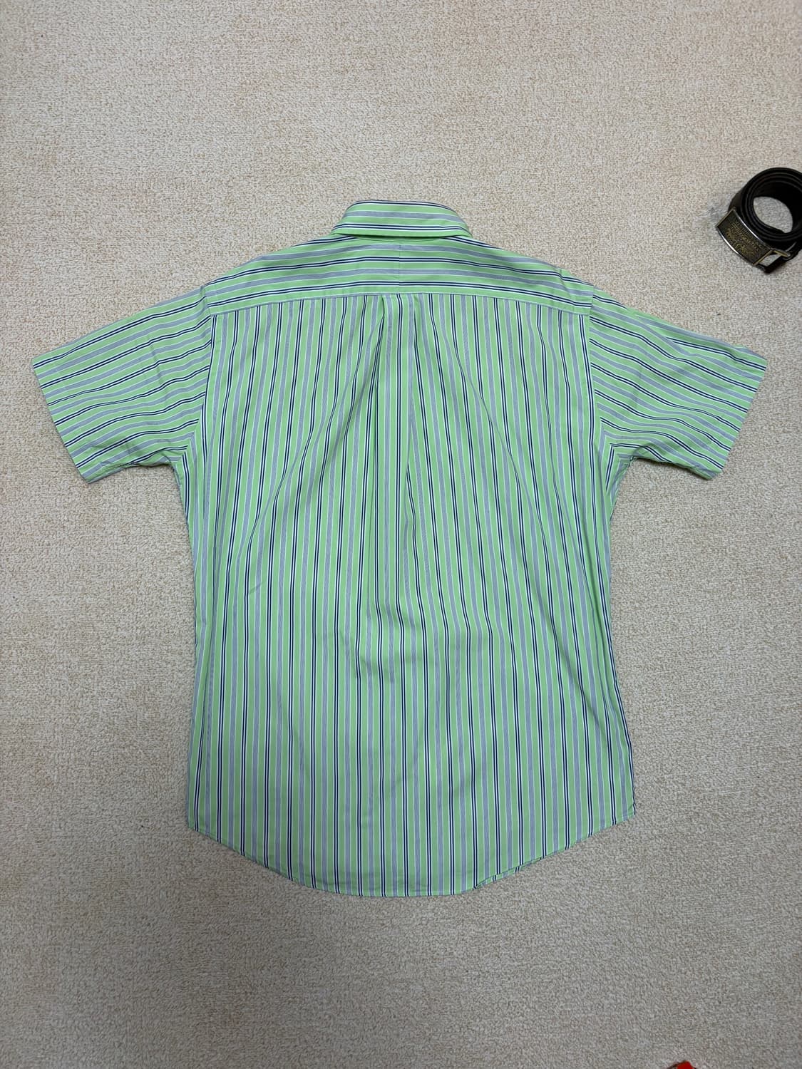 100) 두산 정품 폴로 랄프로렌 스트라이프 반팔셔츠 그린 상품이미지6