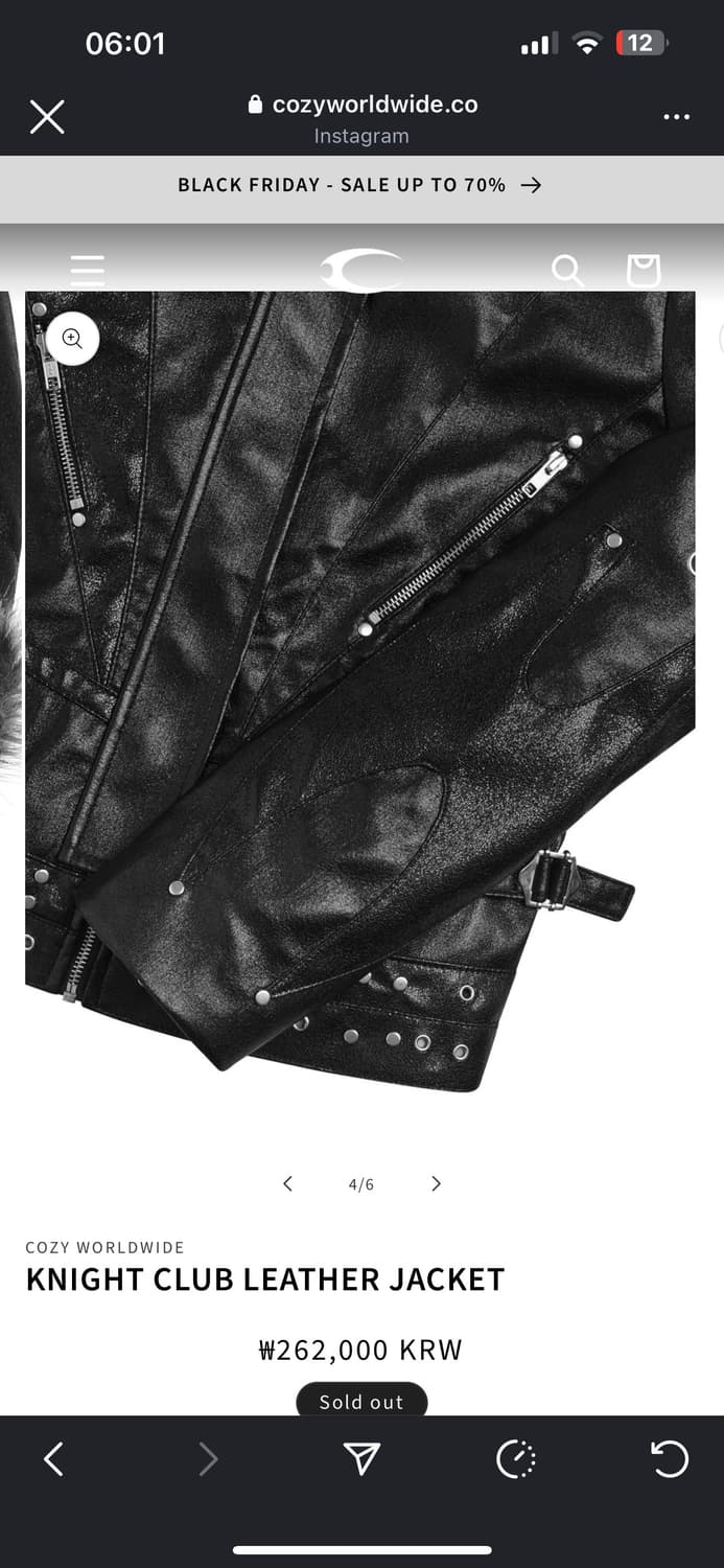 코지월드와이드 cozworldwide 나이트 클럽 레더자켓 상품이미지4