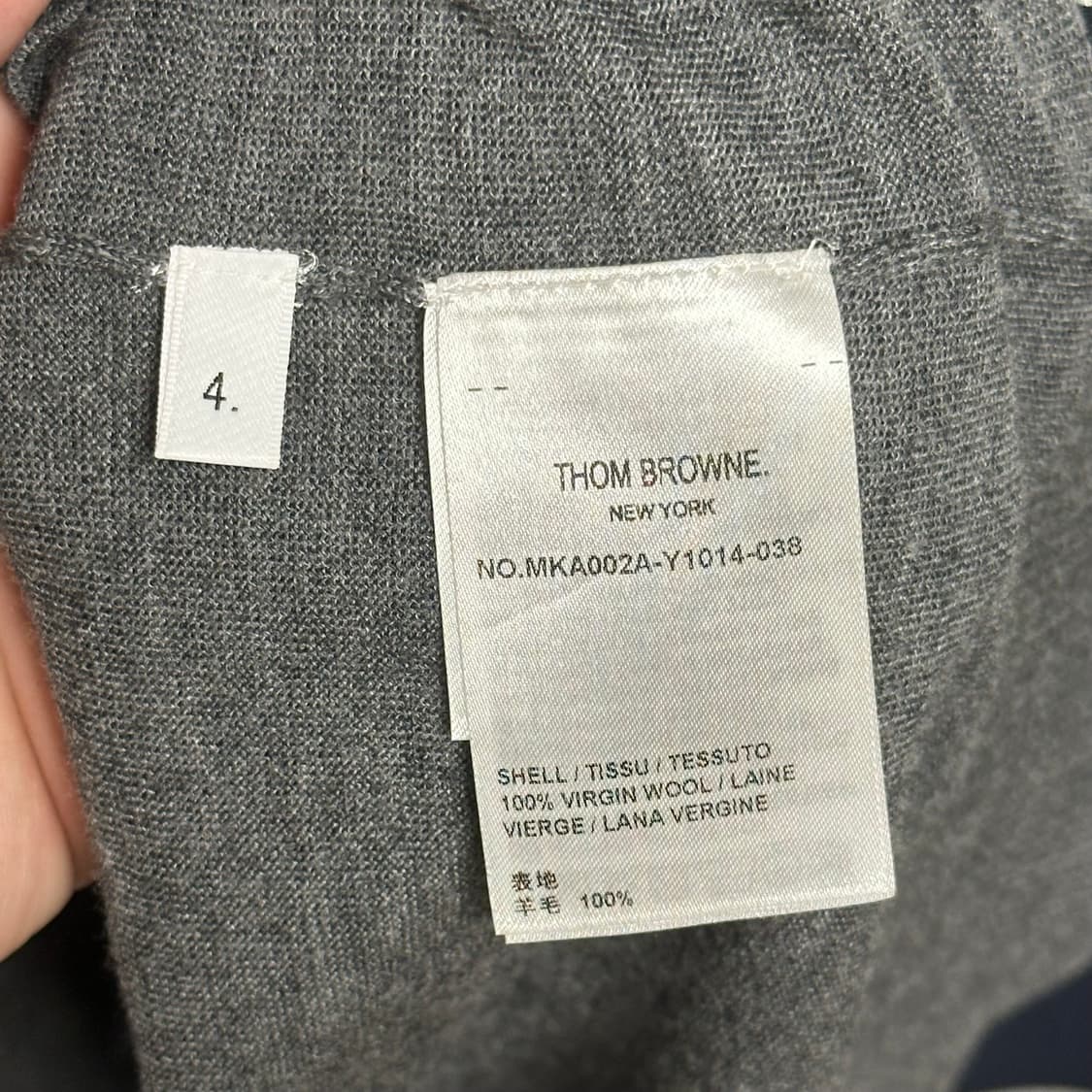 [4] 톰브라운 사선완장 메리노 울 니트 그레이 상품이미지10