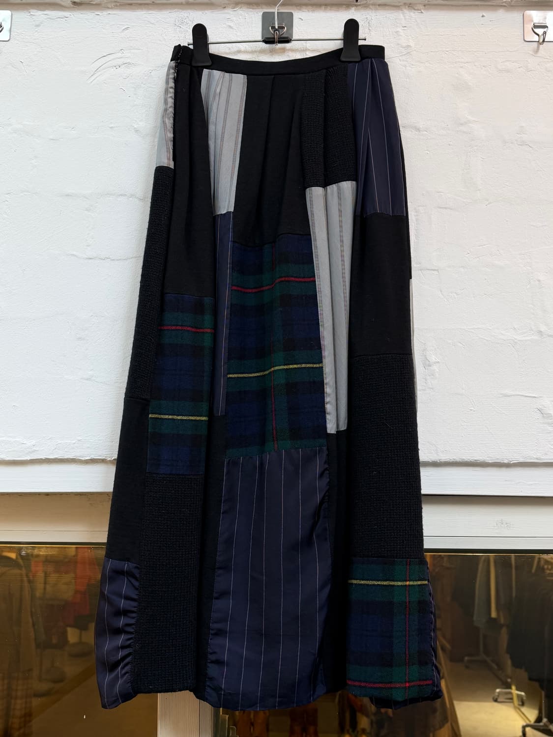 Atsuro Tayama 아츠로 타야마 패치워크 울 블렌드 롱스커트 38 상품이미지6