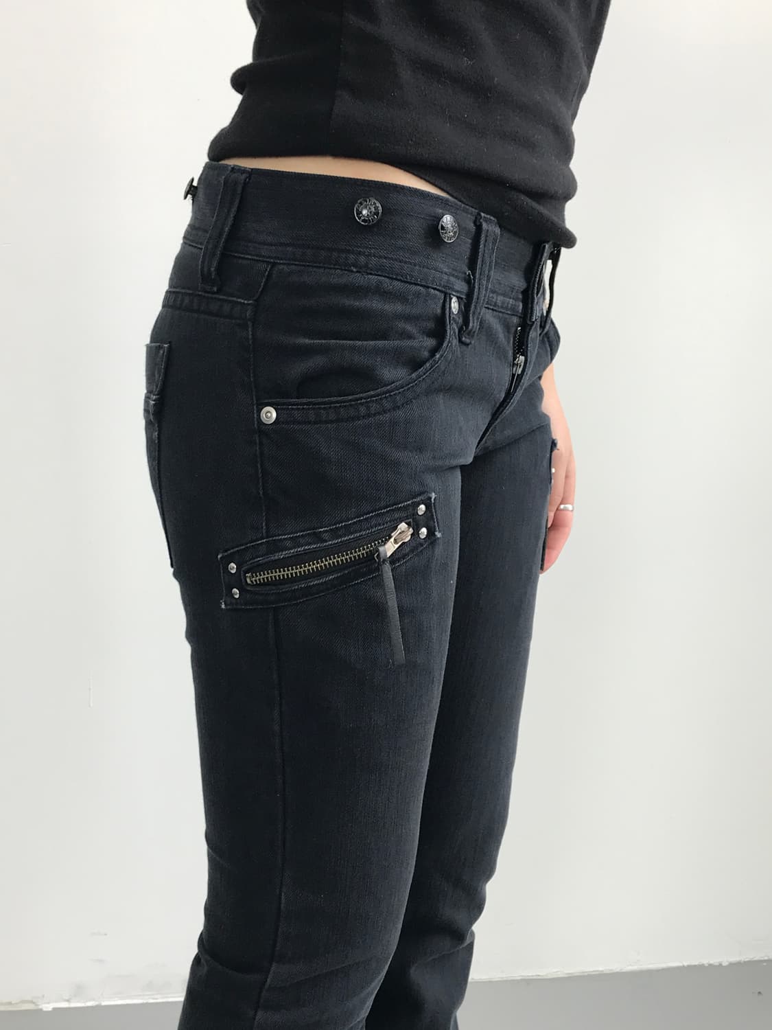 Maison Gilfy Black Zipper Flare Pants 상품이미지2