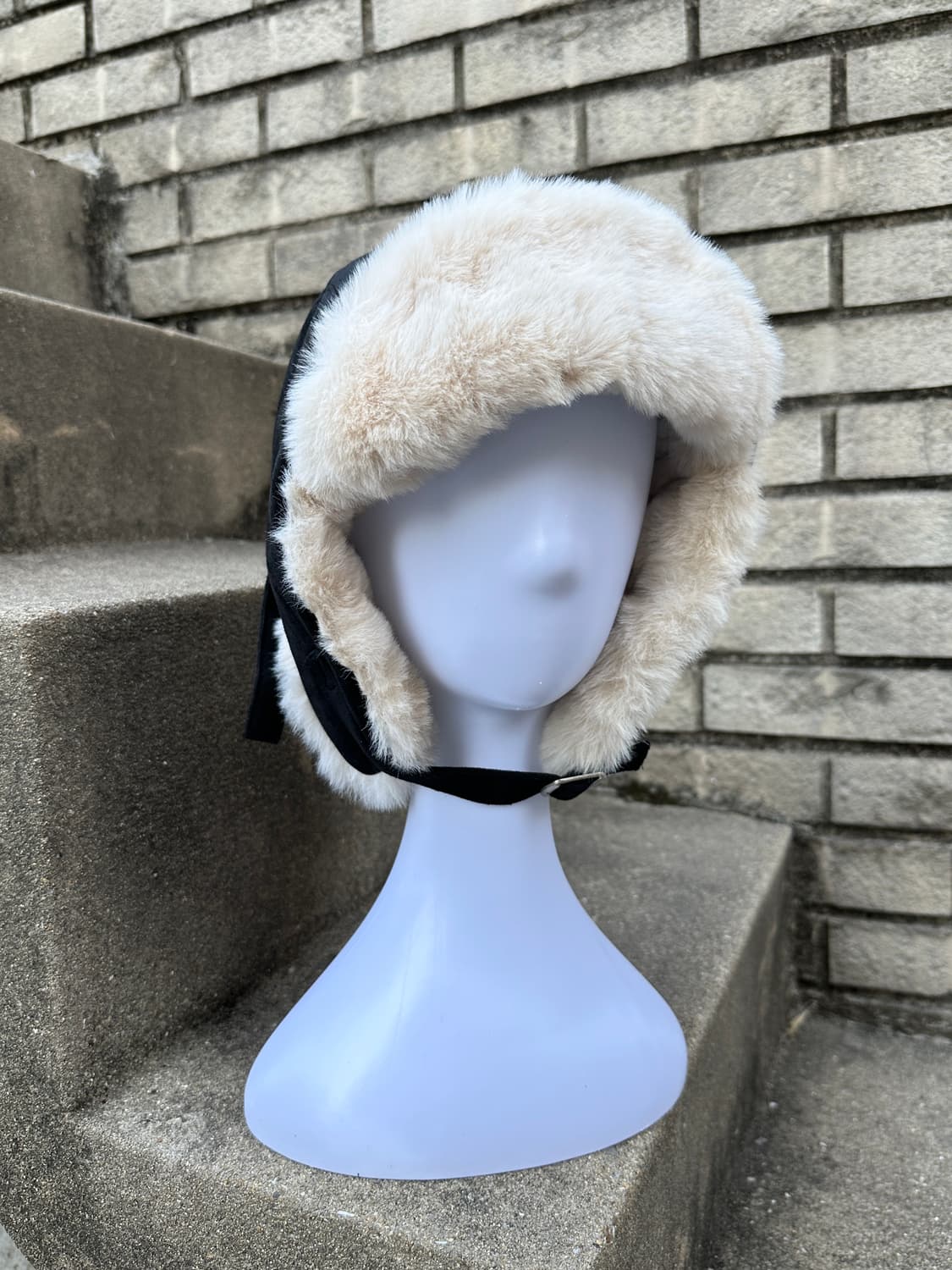 Black suede earflap cap  상품이미지2