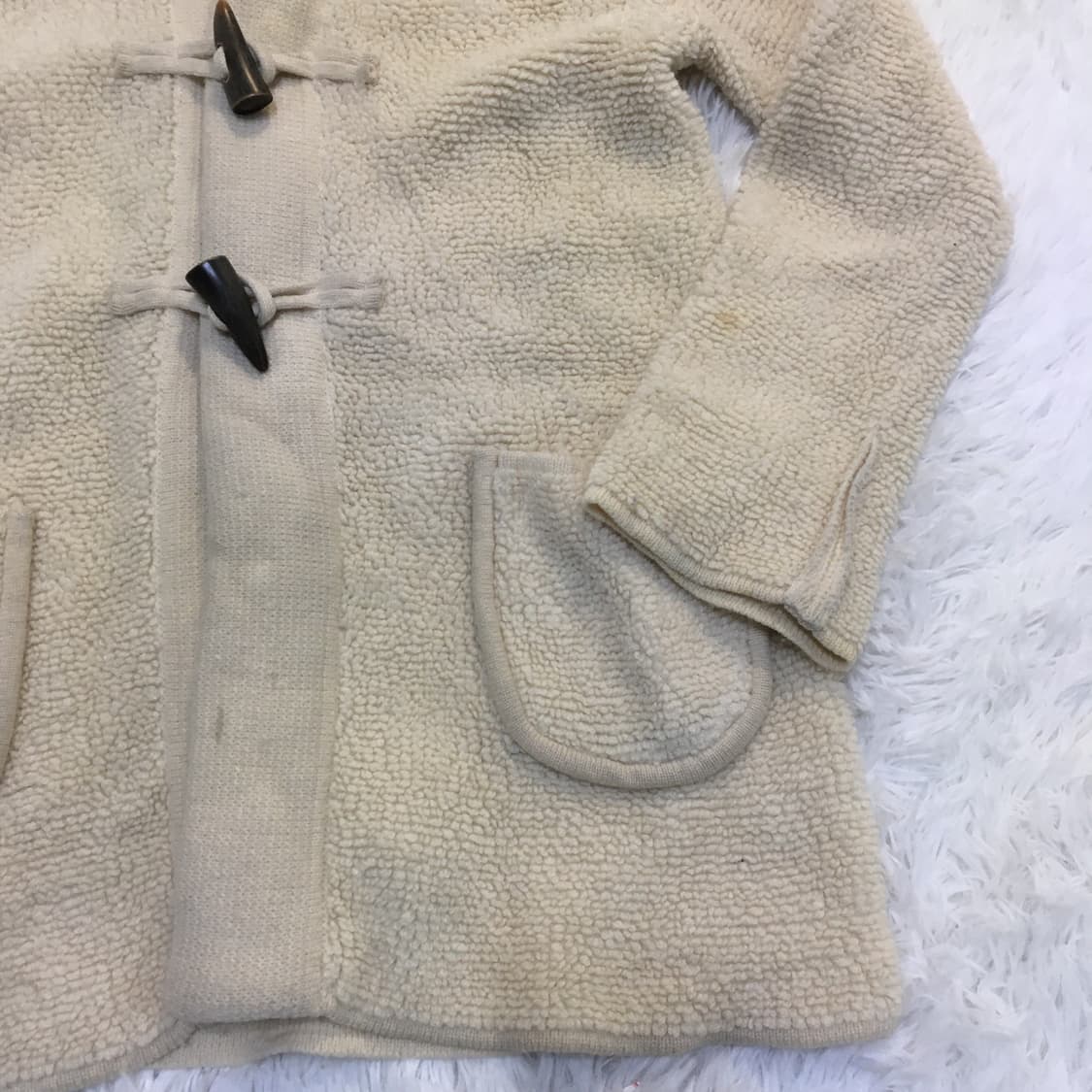 빈티지 아이보리 퍼 떡볶이 코트 y2k 스트릿 갸루 펑키 일본빈티지727 상품이미지4