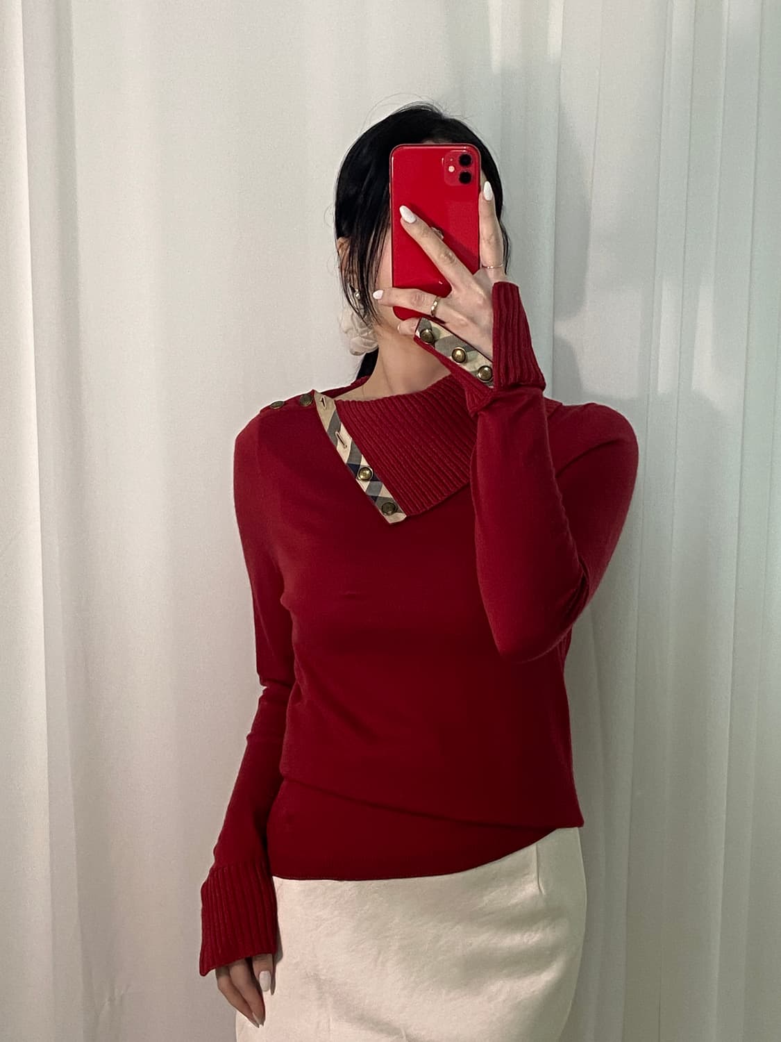 버버리 노바체크띠 목폴라 니트 상품이미지1