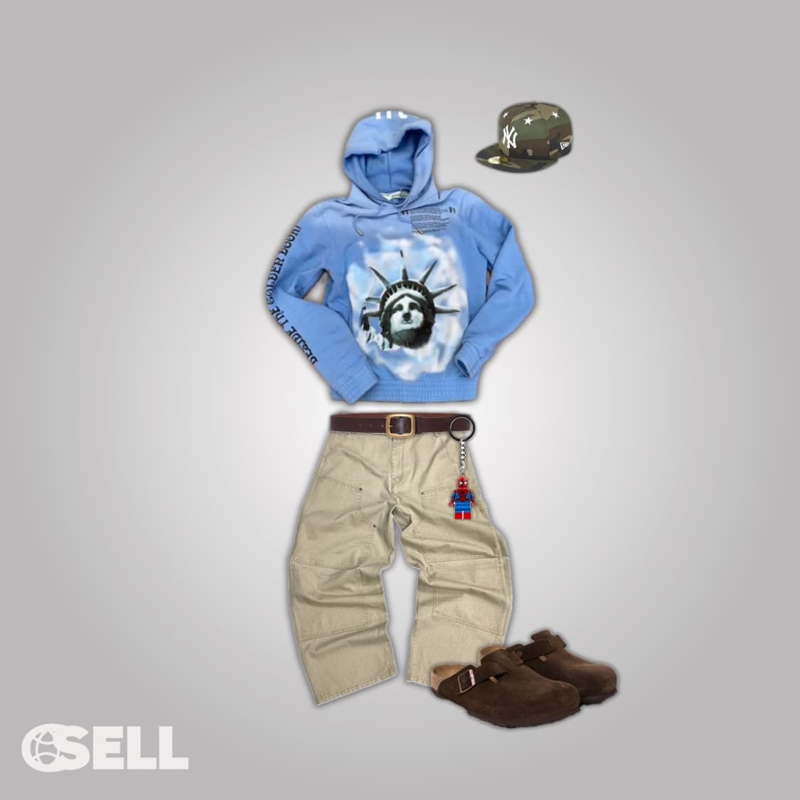 오프화이트 자유의 여신상 후드티 상품이미지4