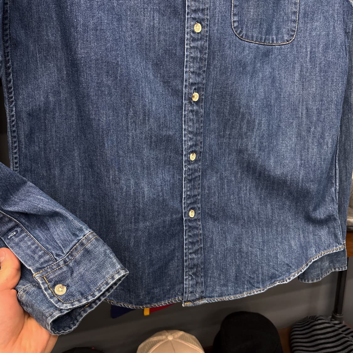 제이크루 인디고 워싱 버튼다운 데님셔츠 N1055 상품이미지4