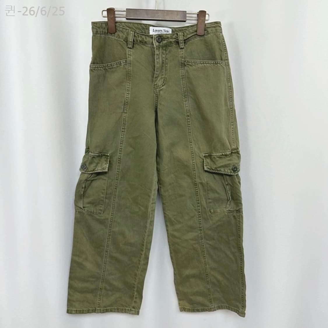 LOVERSTIDE 여자 카키 주머니 카고 바지 M 상품이미지1