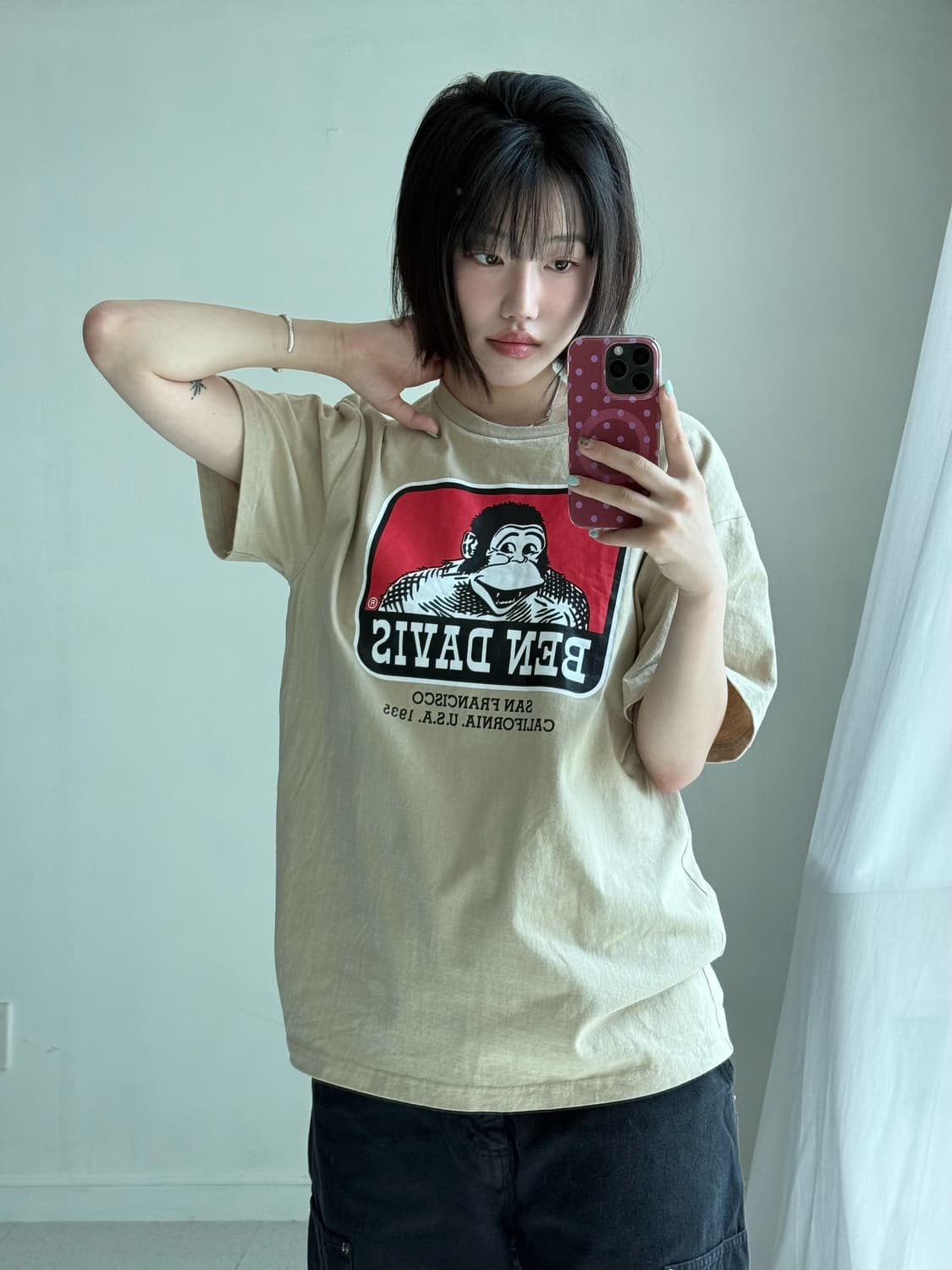 벤데이비슨 베이지 반팔티 상품이미지1