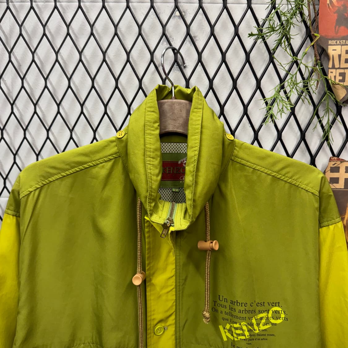 00s 겐조 골프 아노락 바람막이 전면 레터링 포인트 올리브 상품이미지3