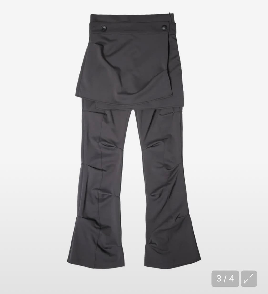 오호스 wrap over tuck pants 차콜 상품이미지3