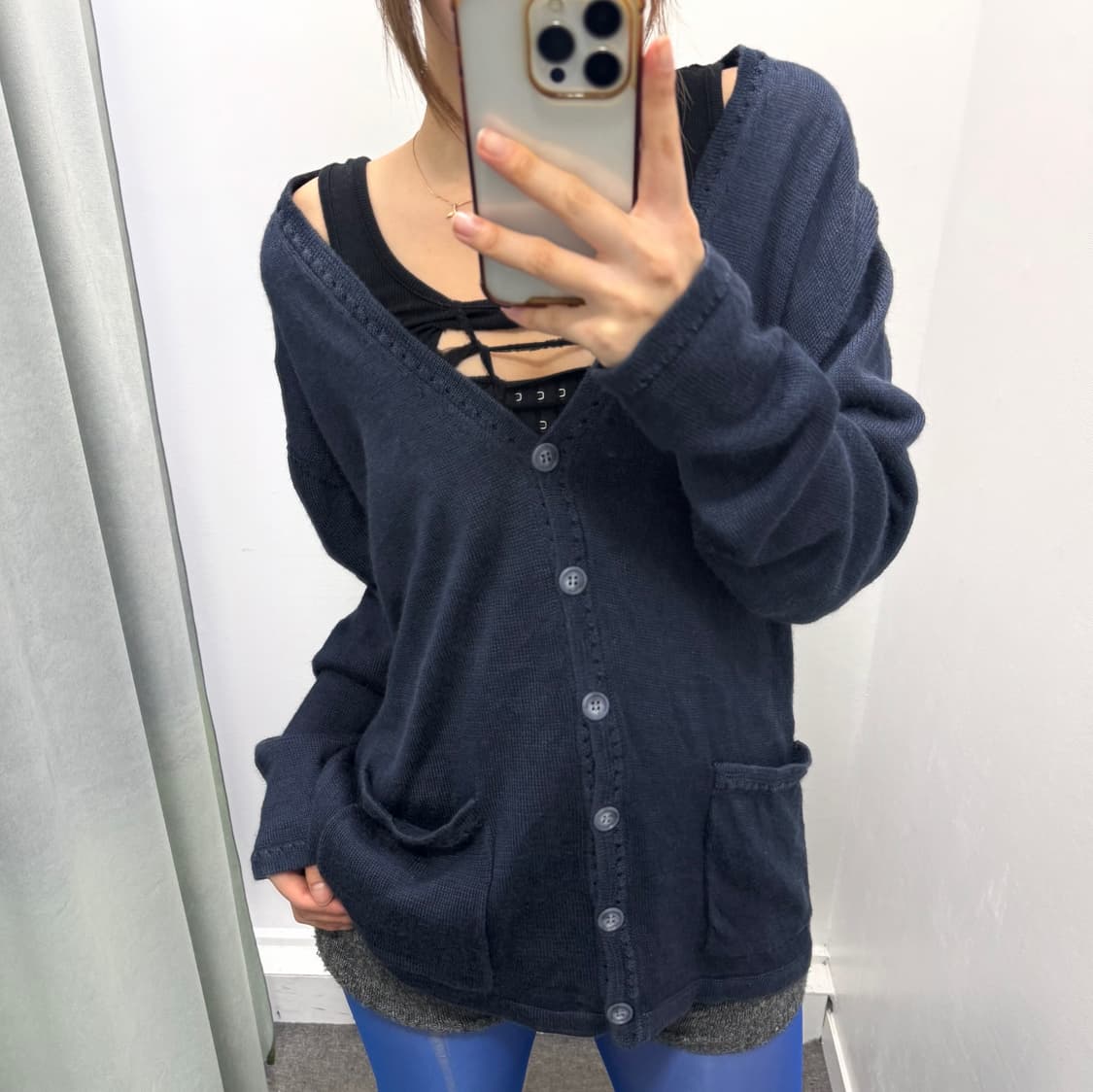 네이비 마 가디건 상품이미지1