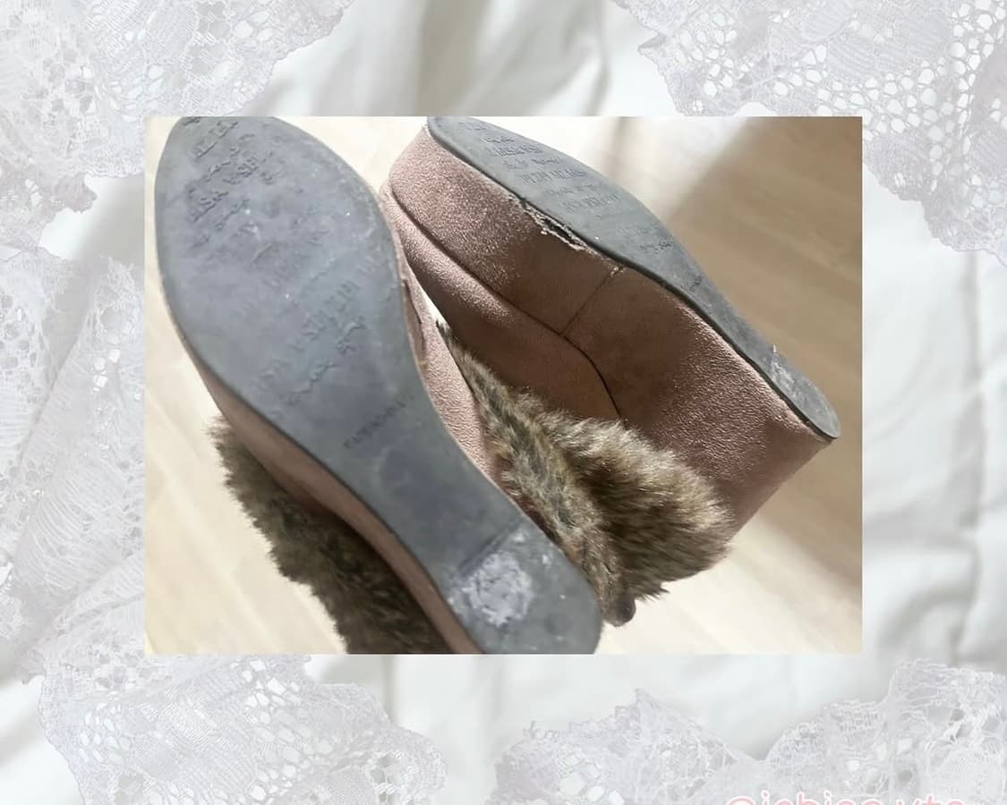 리즈리사 통굽 리본 퍼 부츠 240 상품이미지6