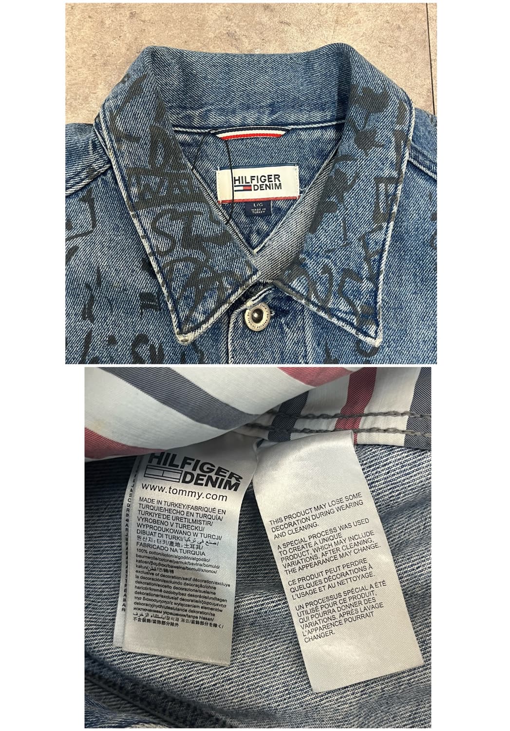 타미힐피거 데님 자켓 L #csz3733 상품이미지3