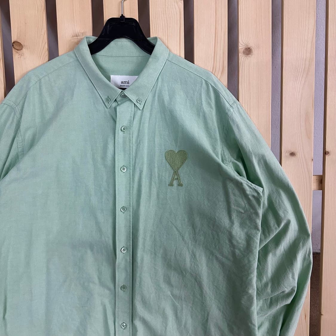 (L) AMI 아미 아쿠아민트 빅하트 옥스포드 셔츠 상품이미지3