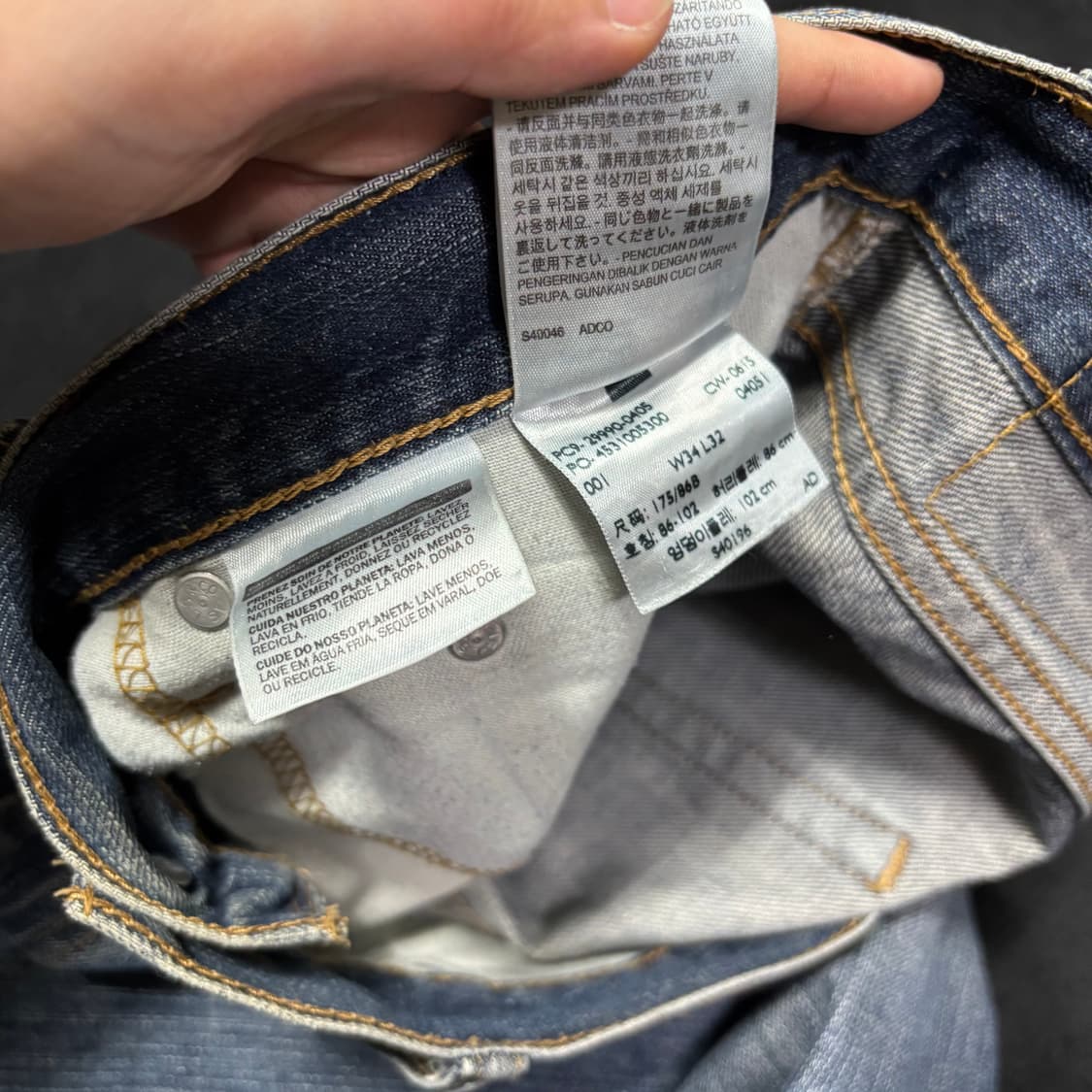 34 리바이스504 중청 워싱 데님팬츠 상품이미지5