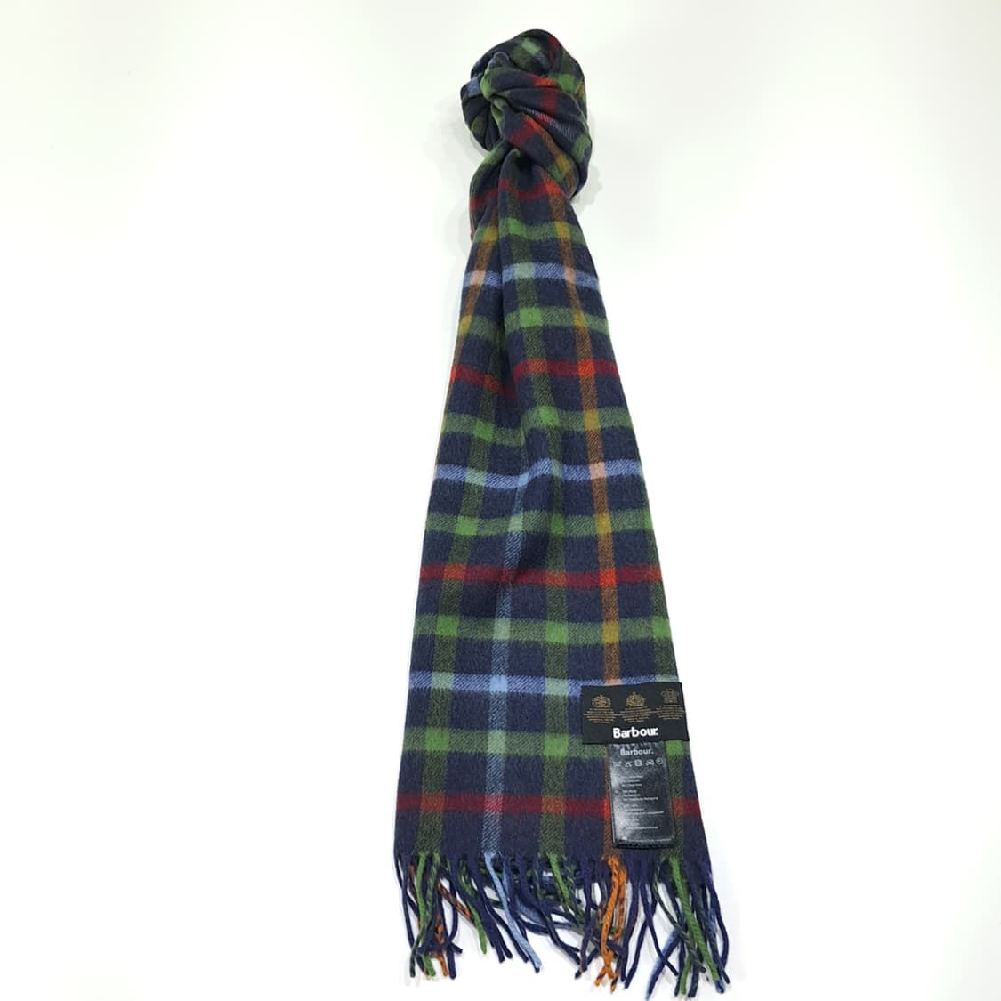MX532 바버 00s 울캐시미어 타탄체크 네이비 머플러목도리 상품이미지5