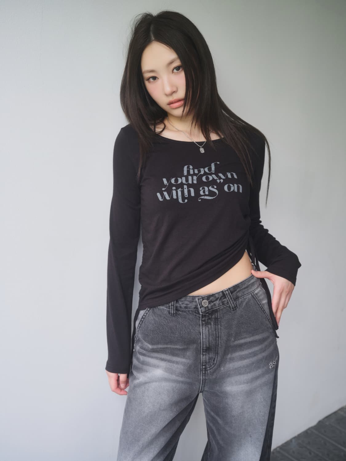 애즈온 블랑쉐 셔링 티 블랙 상품이미지1