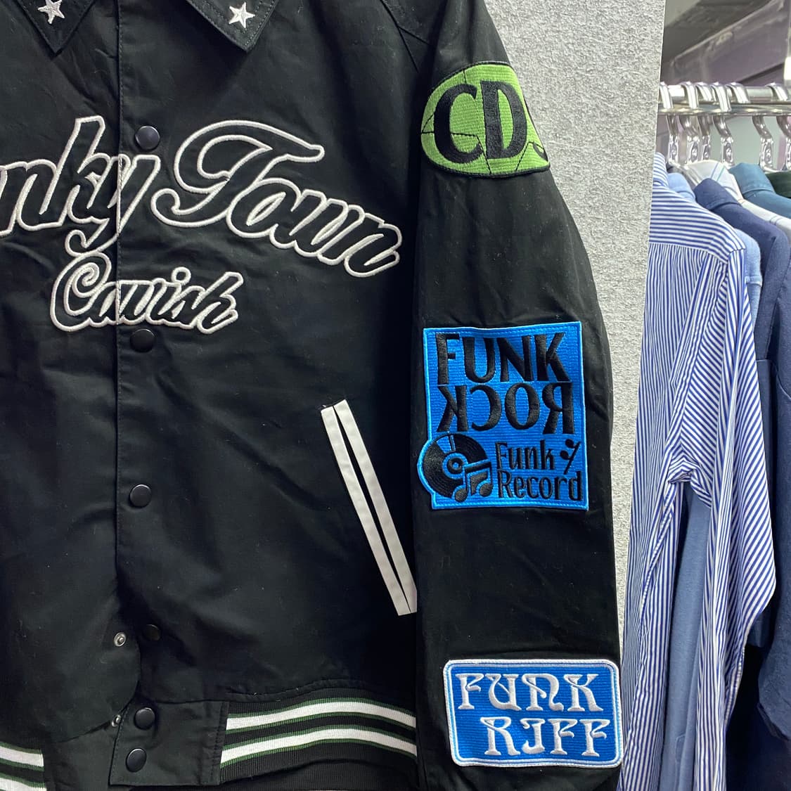 카비시 펑키 타운 블랙 봄버 자켓 B3971 상품이미지4