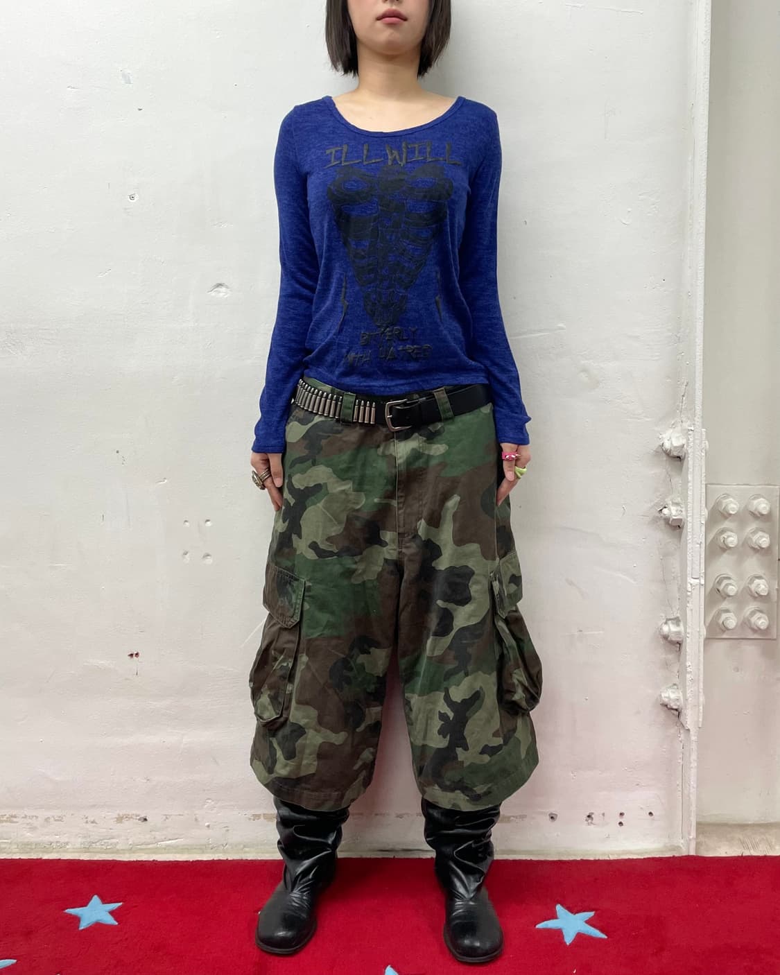 Black Bone Zipper Blue Long Sleeve 상품이미지5