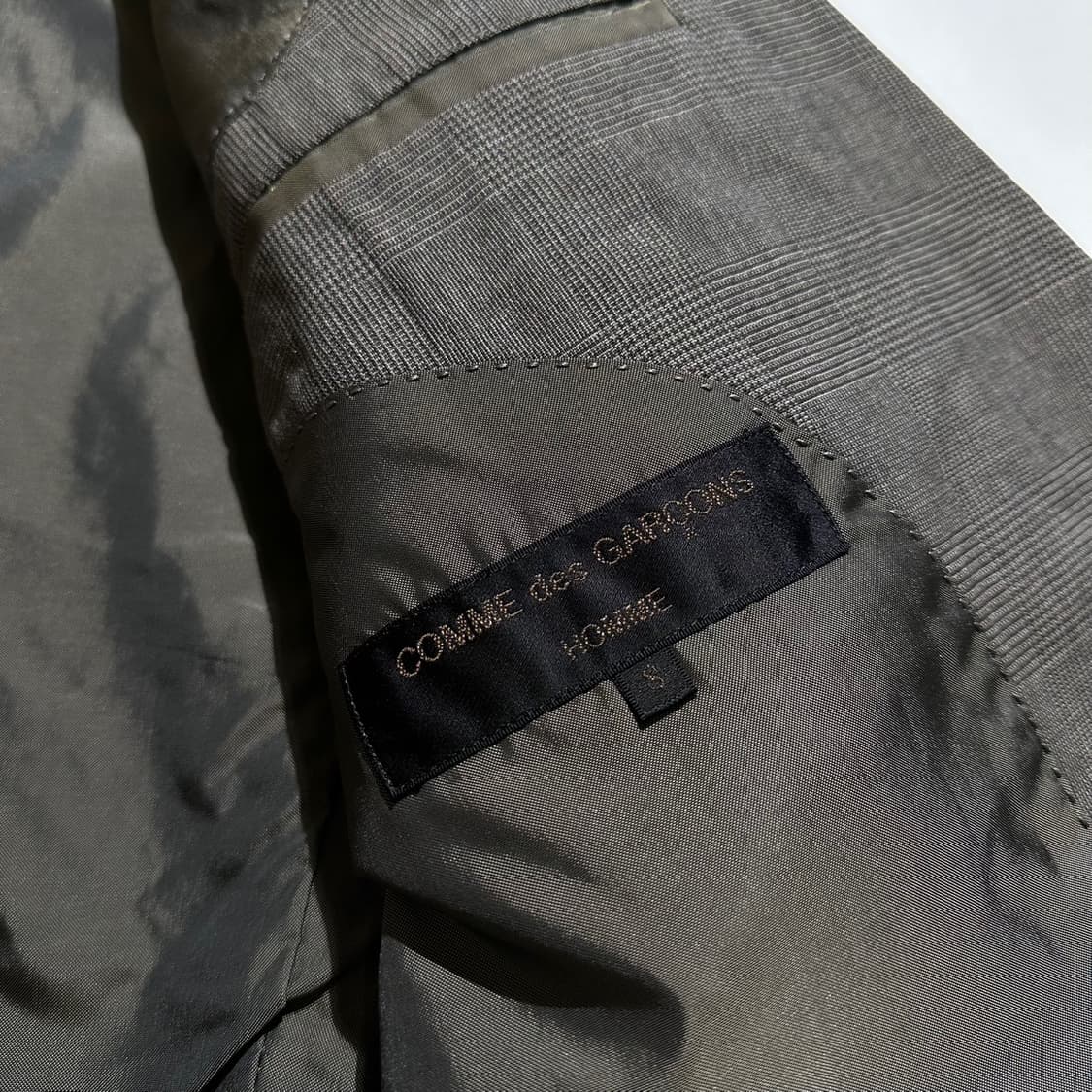 꼼데가르송 옴므 체크 싱글 오버핏 2B 블레이저 상품이미지3