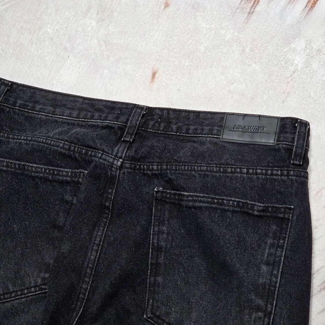 펑크 아일렛 흑청 와이드 팬츠 상품이미지5