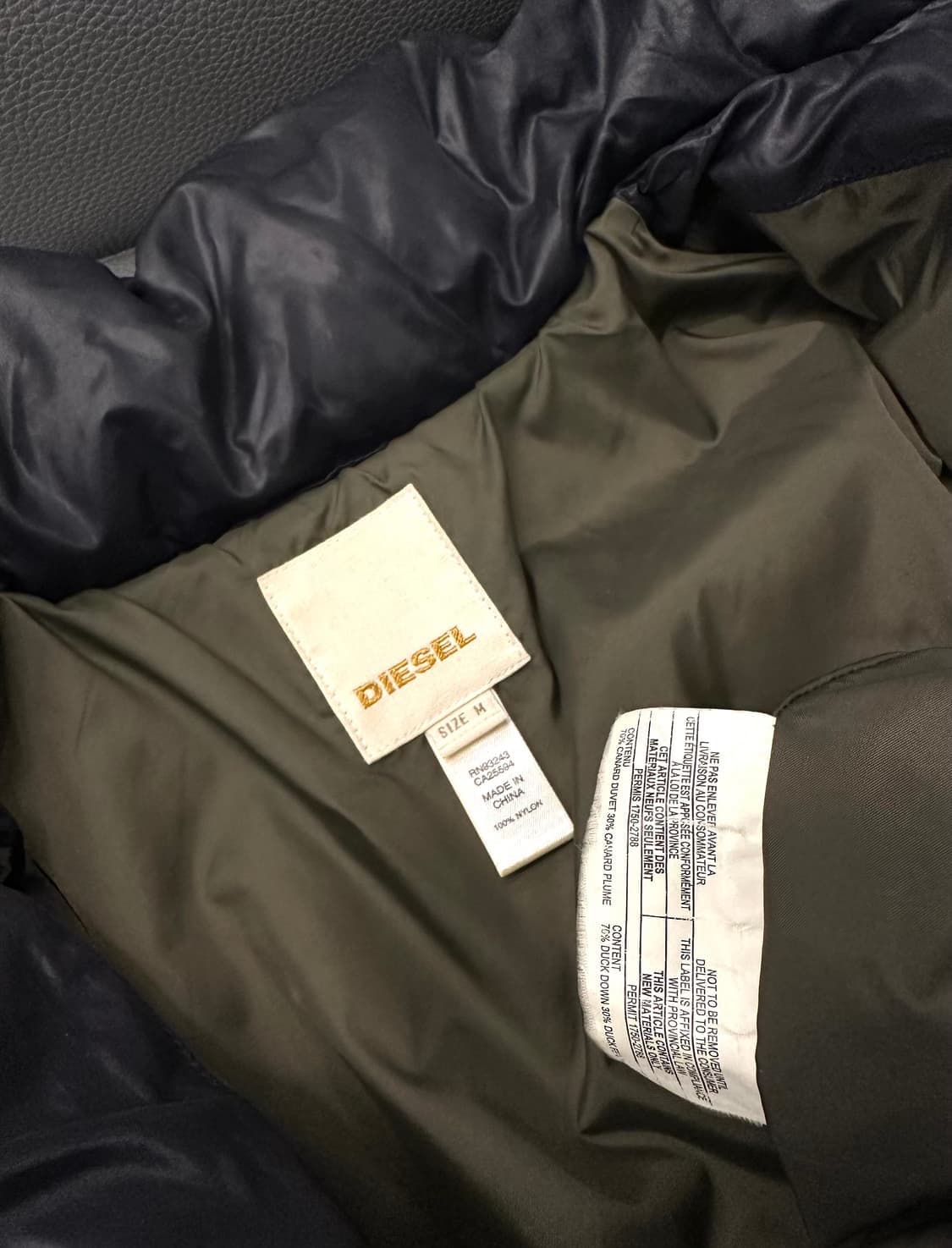 Diesel 디젤 로고 나일론 다운 패딩 상품이미지5