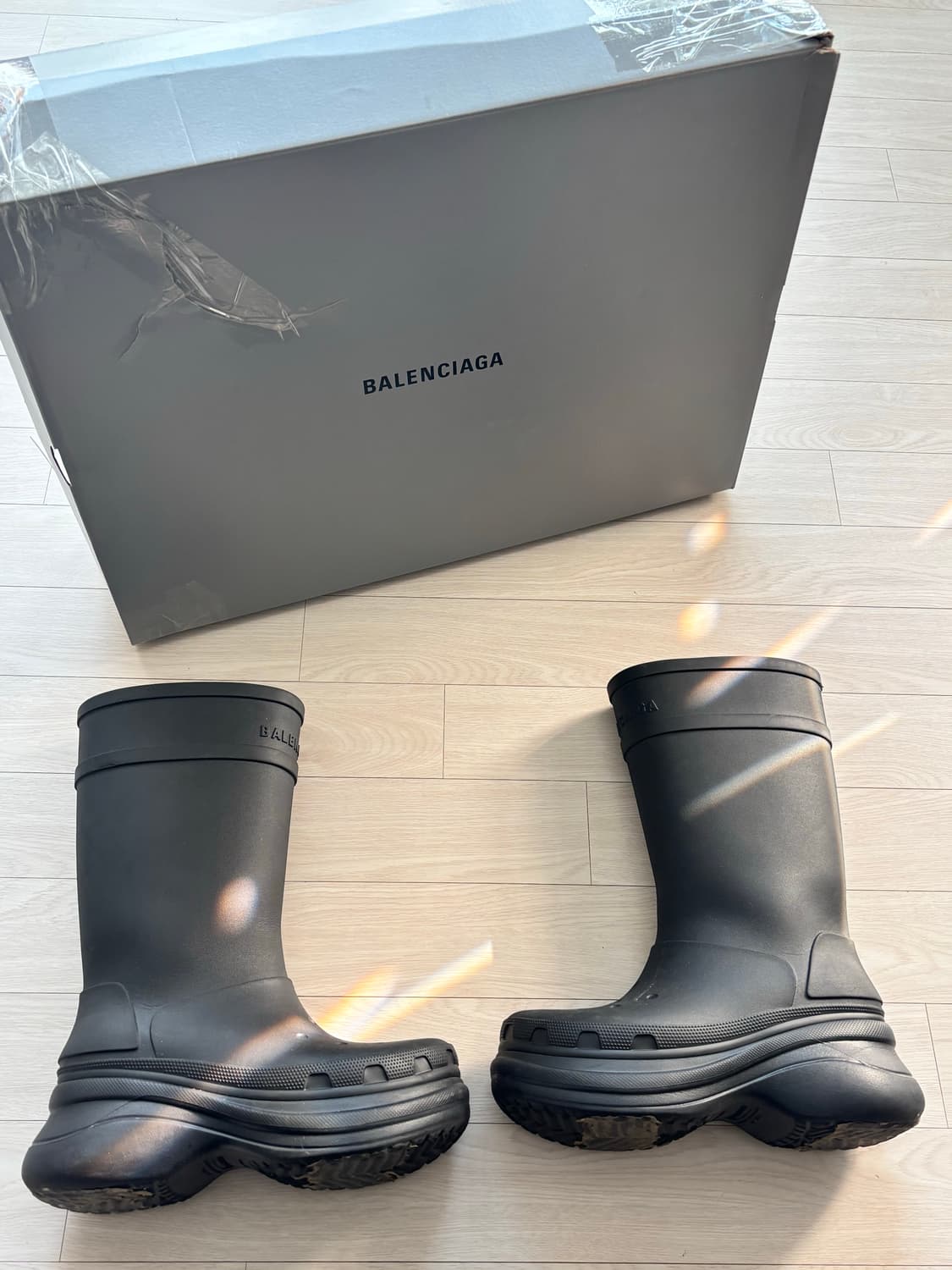 발렌시아가 크록스 부츠 43 블랙 상품이미지4