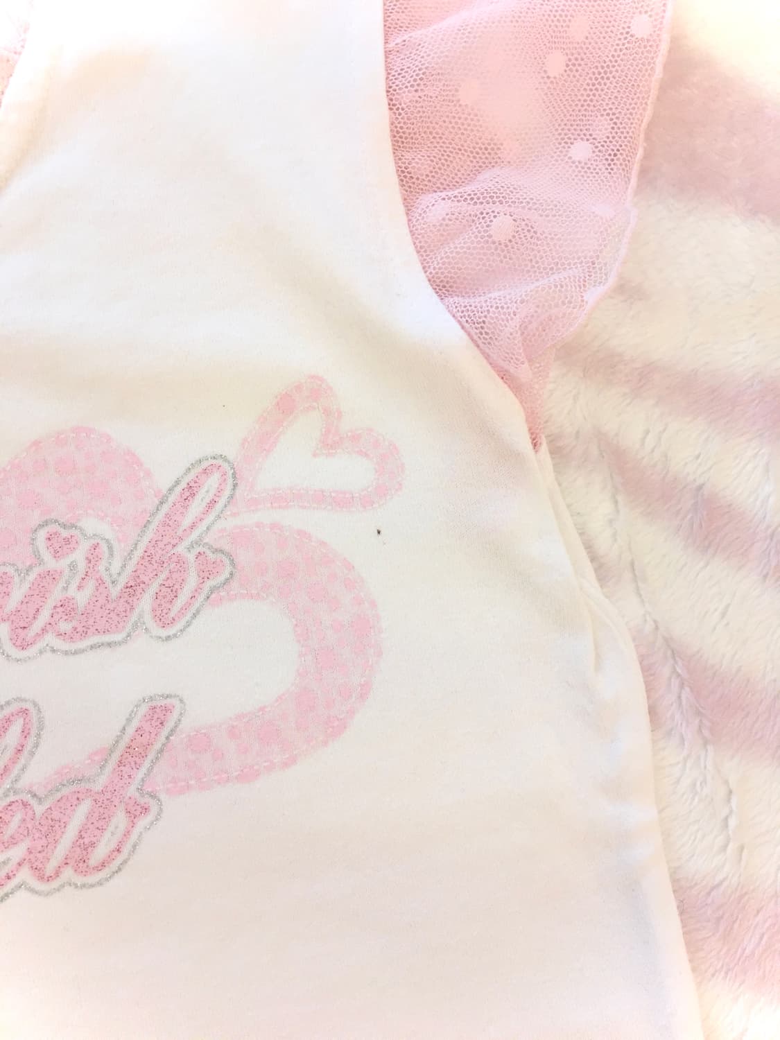 흰핑 히메갸루 글리터 레터링 하트 레이스 반팔티셔츠 대장템 상품이미지4