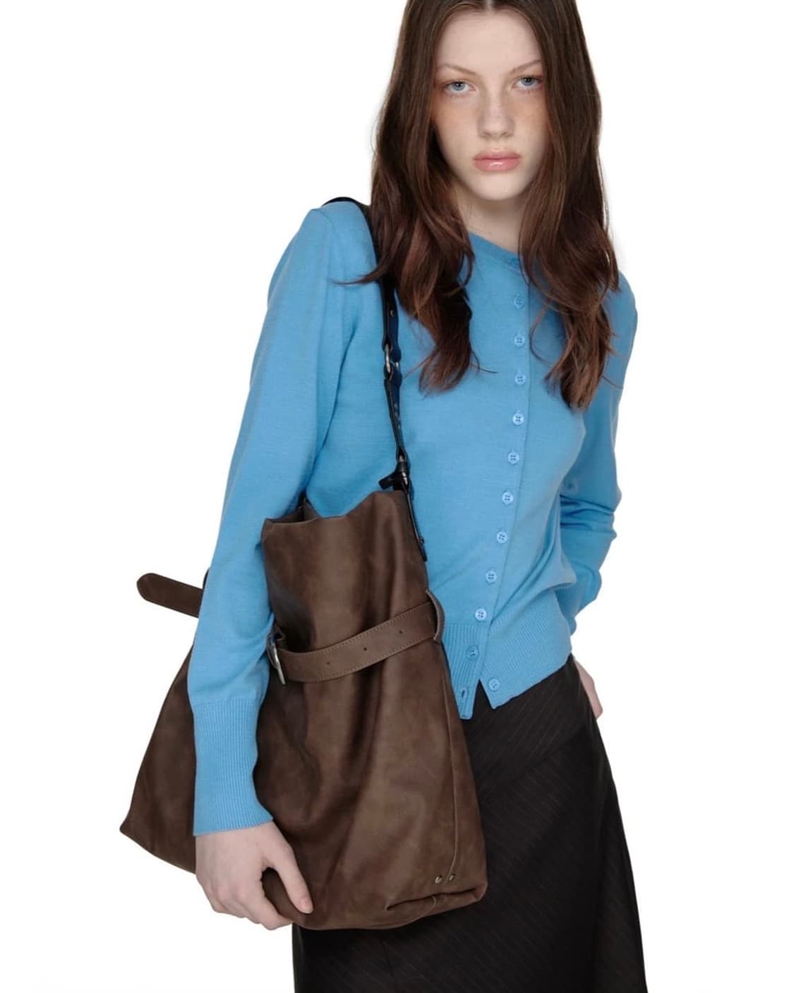 썬번프로젝트 Rivet Belted Big Bag (Brown) 상품이미지4