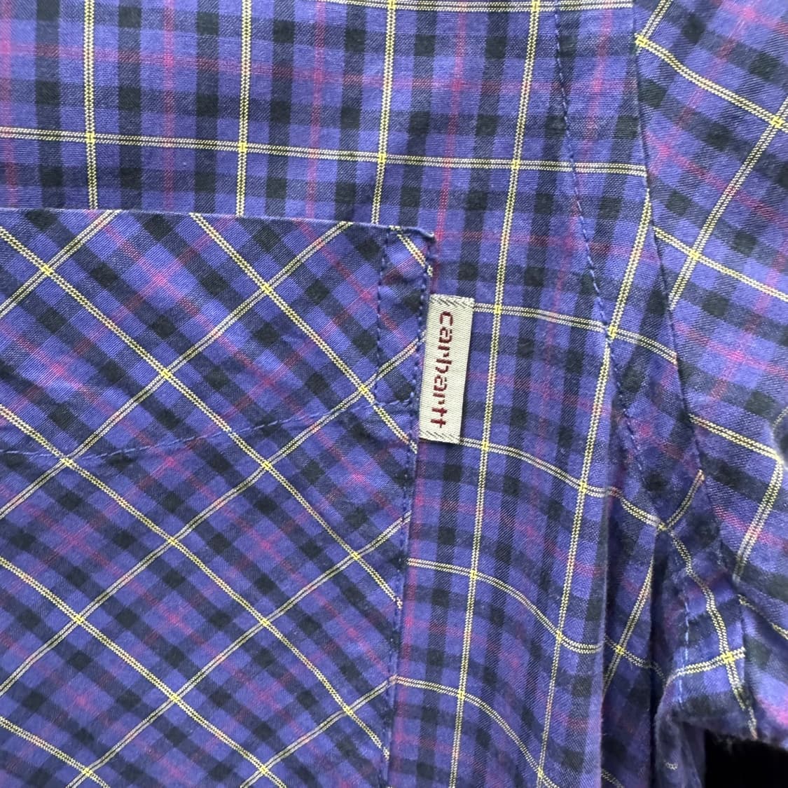 칼하트 롱슬리브 타탄체크 패턴 셔츠 원포켓 디테일 레귤러핏 퍼플 상품이미지7