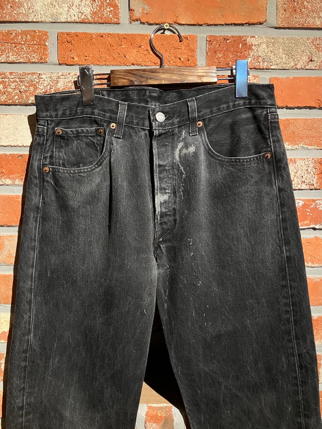 90s USA 빈티지 리바이스 501 블랙 데님 팬츠 상품이미지3