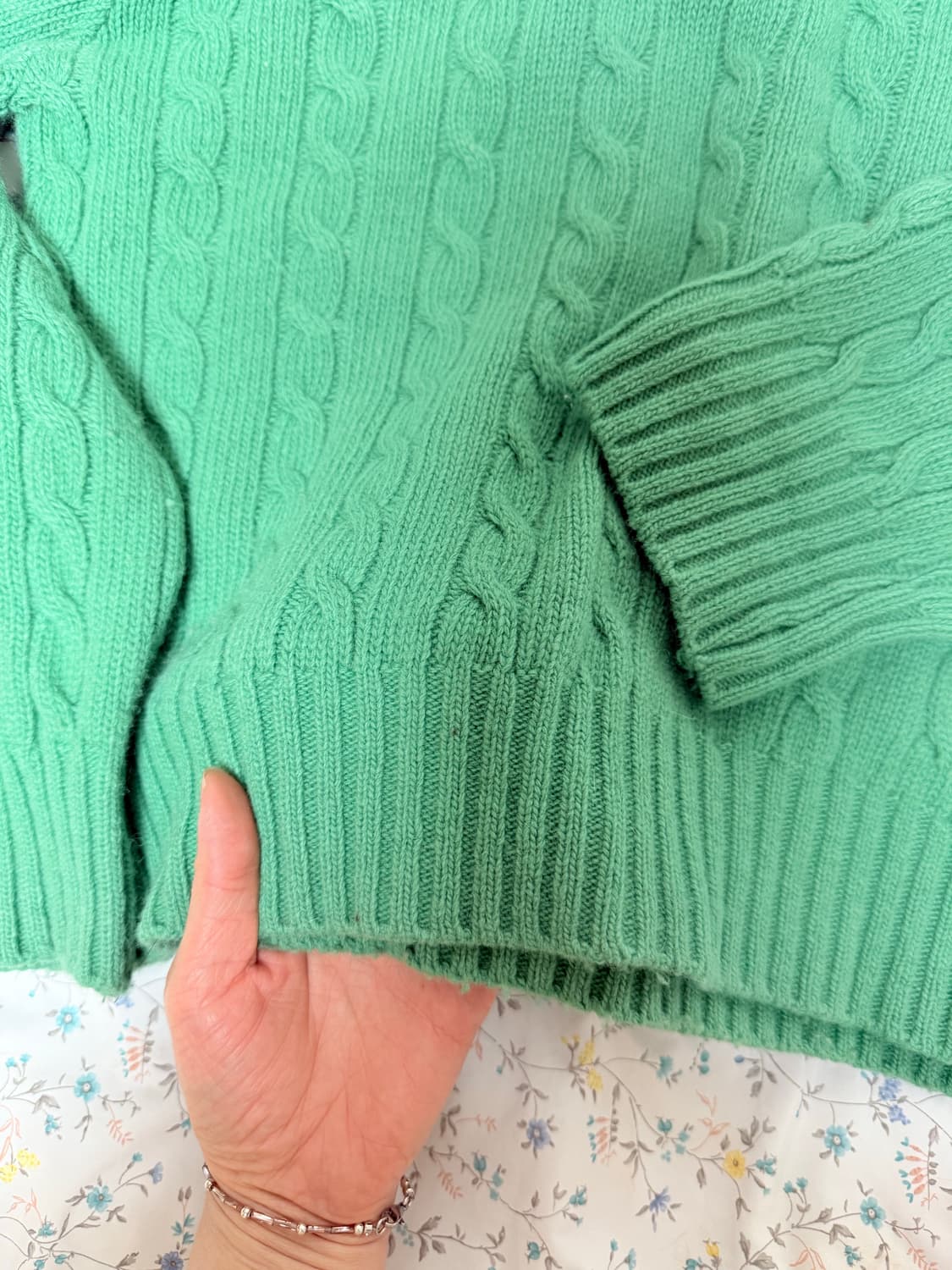 틸아이다이 케이블 니트 그린 상품이미지5