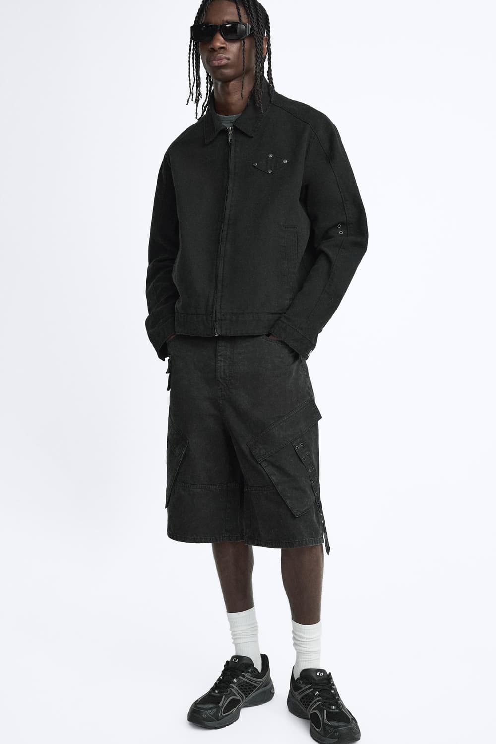 자라 벨트 카고 버뮤다 팬츠 새상품 상품이미지3