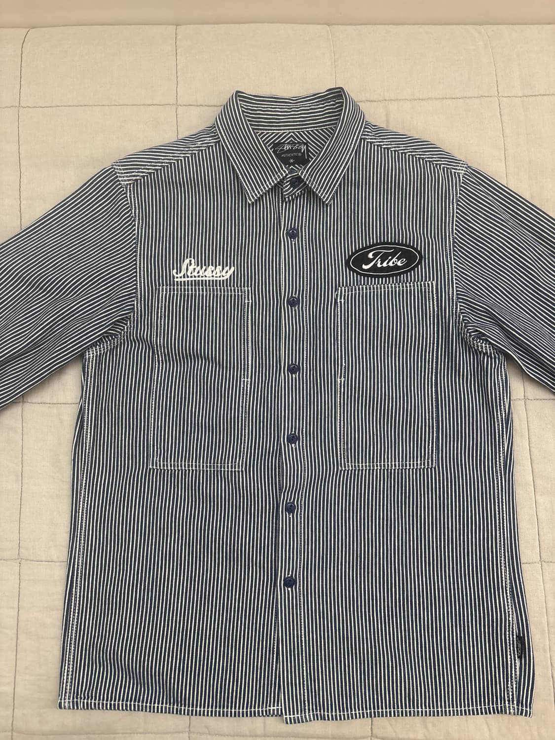 스투시 도톰면 스트라이프 셔츠 M 상품이미지1