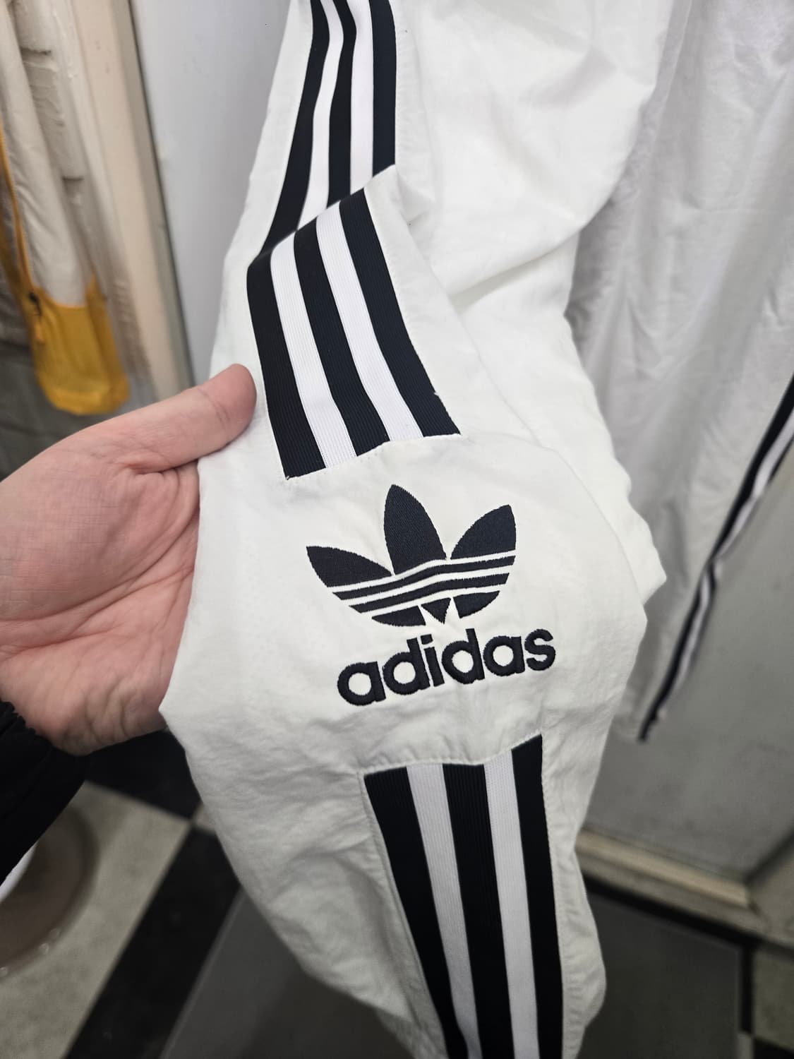S,90 넉넉사이즈 )) adidas 아디다스 바지 ! 화이트 & 블랙 상품이미지5