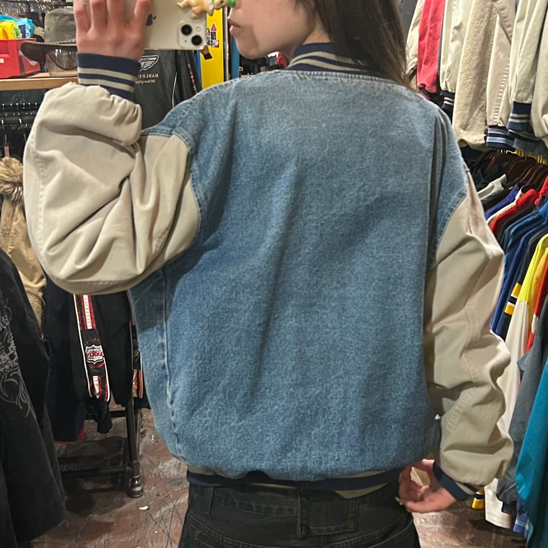 [HI] hartwell 데님 바시티 자켓 진청 상품이미지5