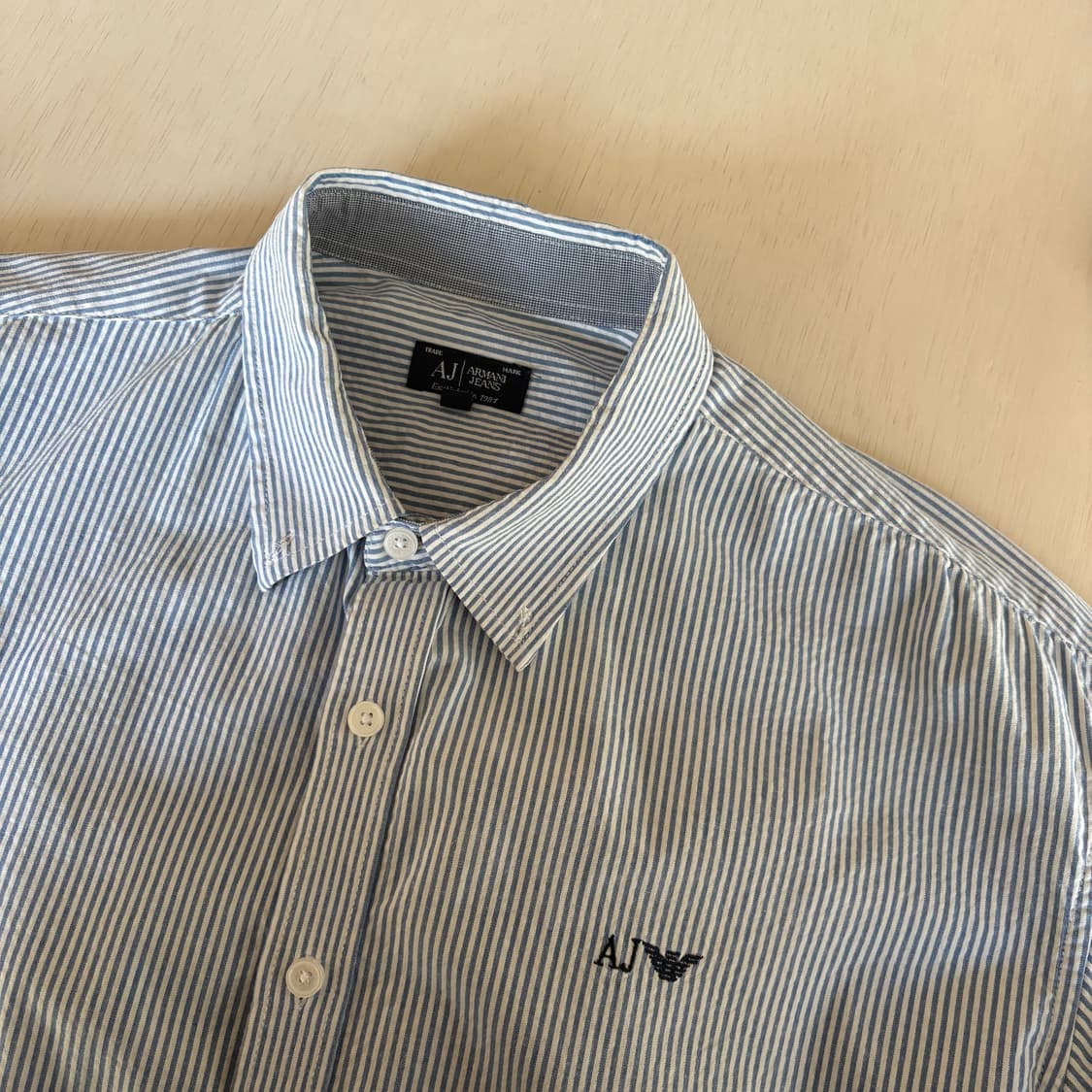 알마니 진스 로고 핀스트라이프 셔츠 상품이미지5