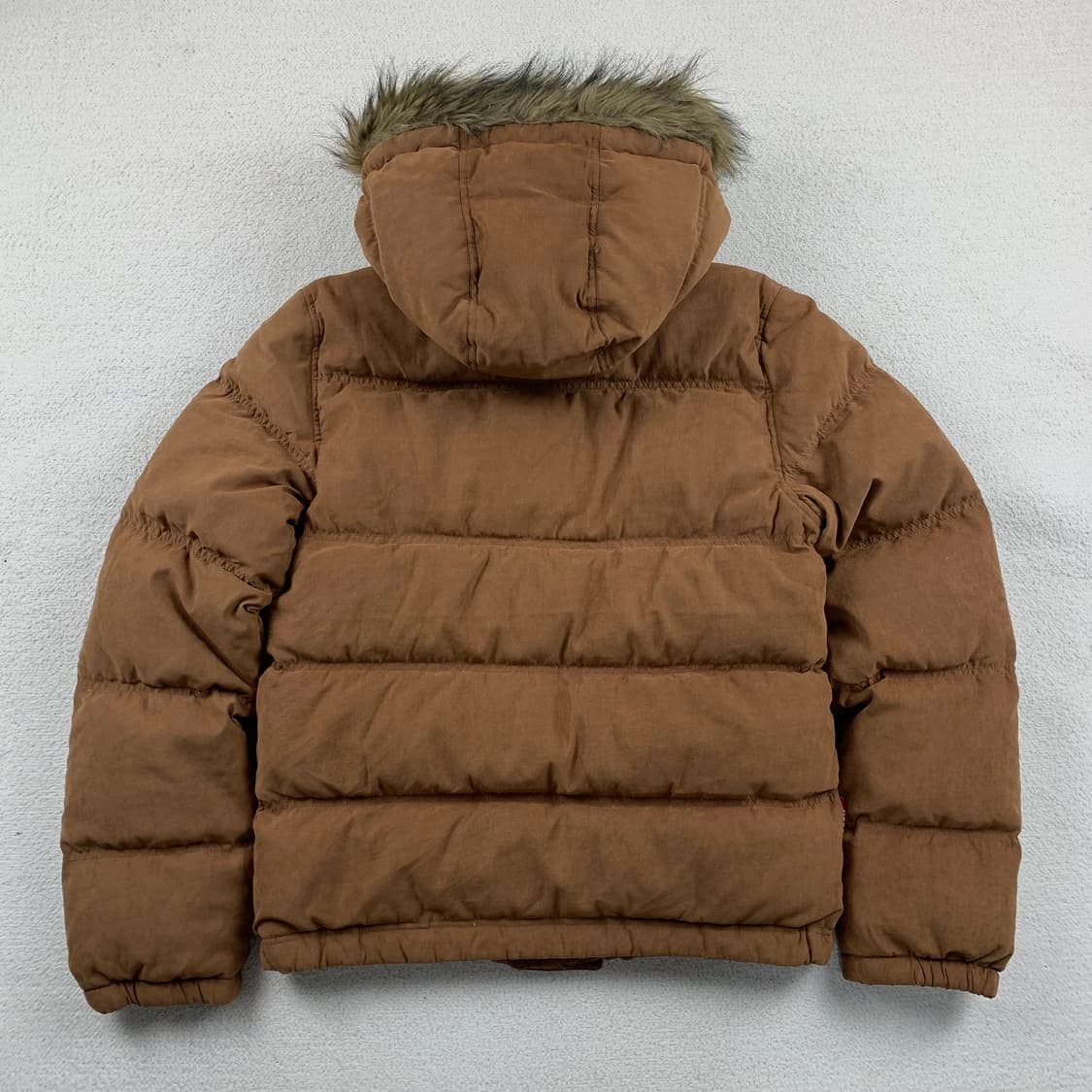 홀리스터 자수로고 후드 퍼 다운 패딩 자켓 브라운 상품이미지3