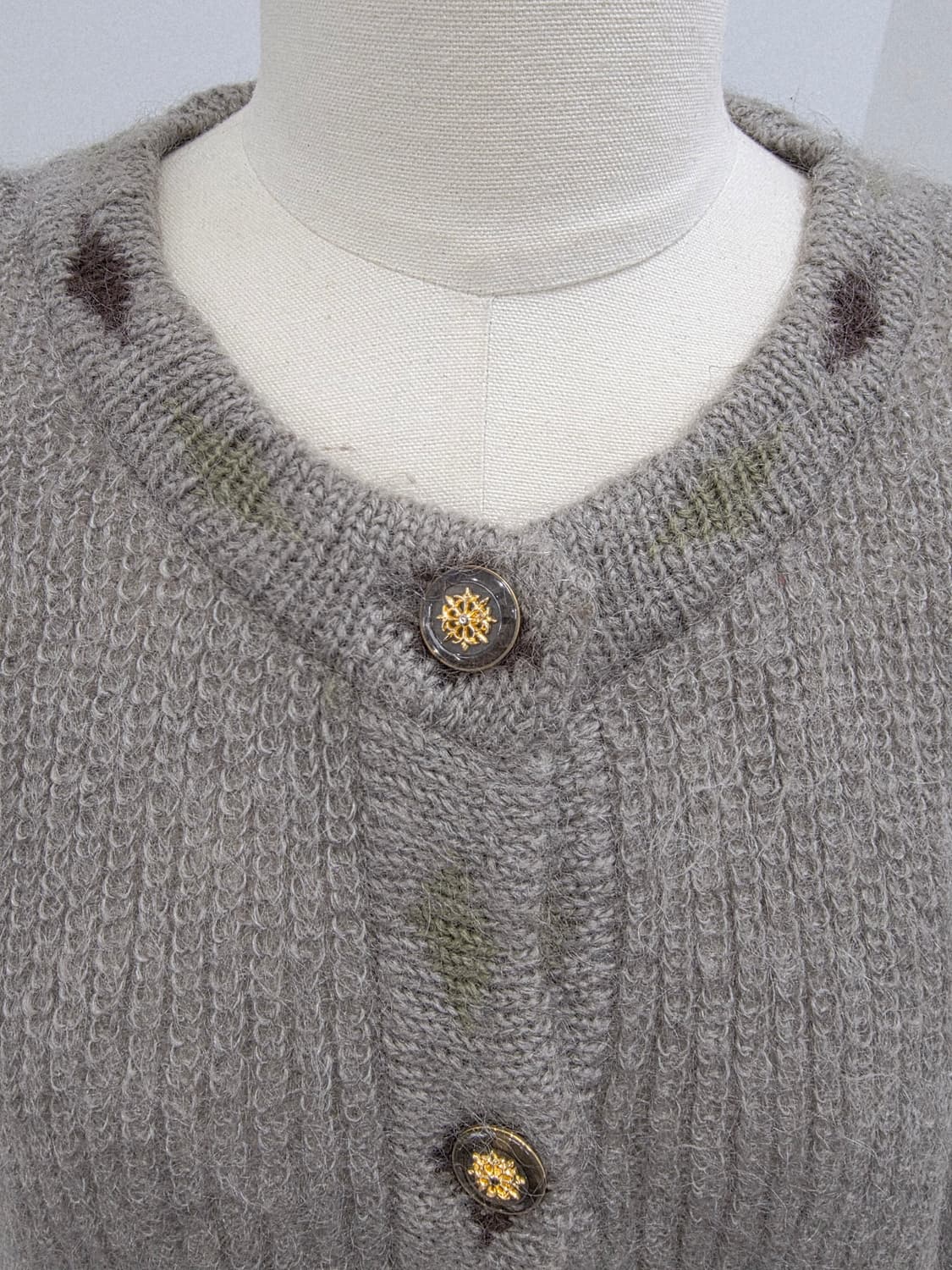 모헤어 카키그레이 헤어리 니트 가디건  상품이미지6