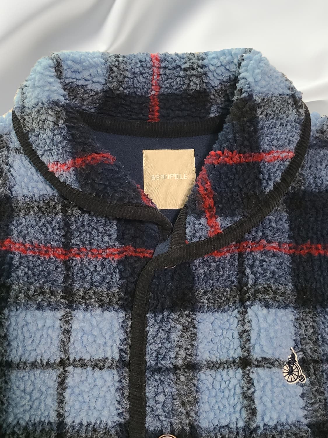 [빈폴 키즈 140] 체크 뽀글이 후리스 자켓 9세 10세 남아 여아 상품이미지2